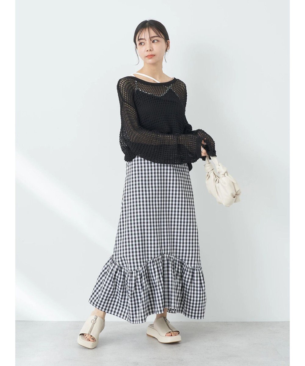 earth music&ecology イレヘムチェックスカート 