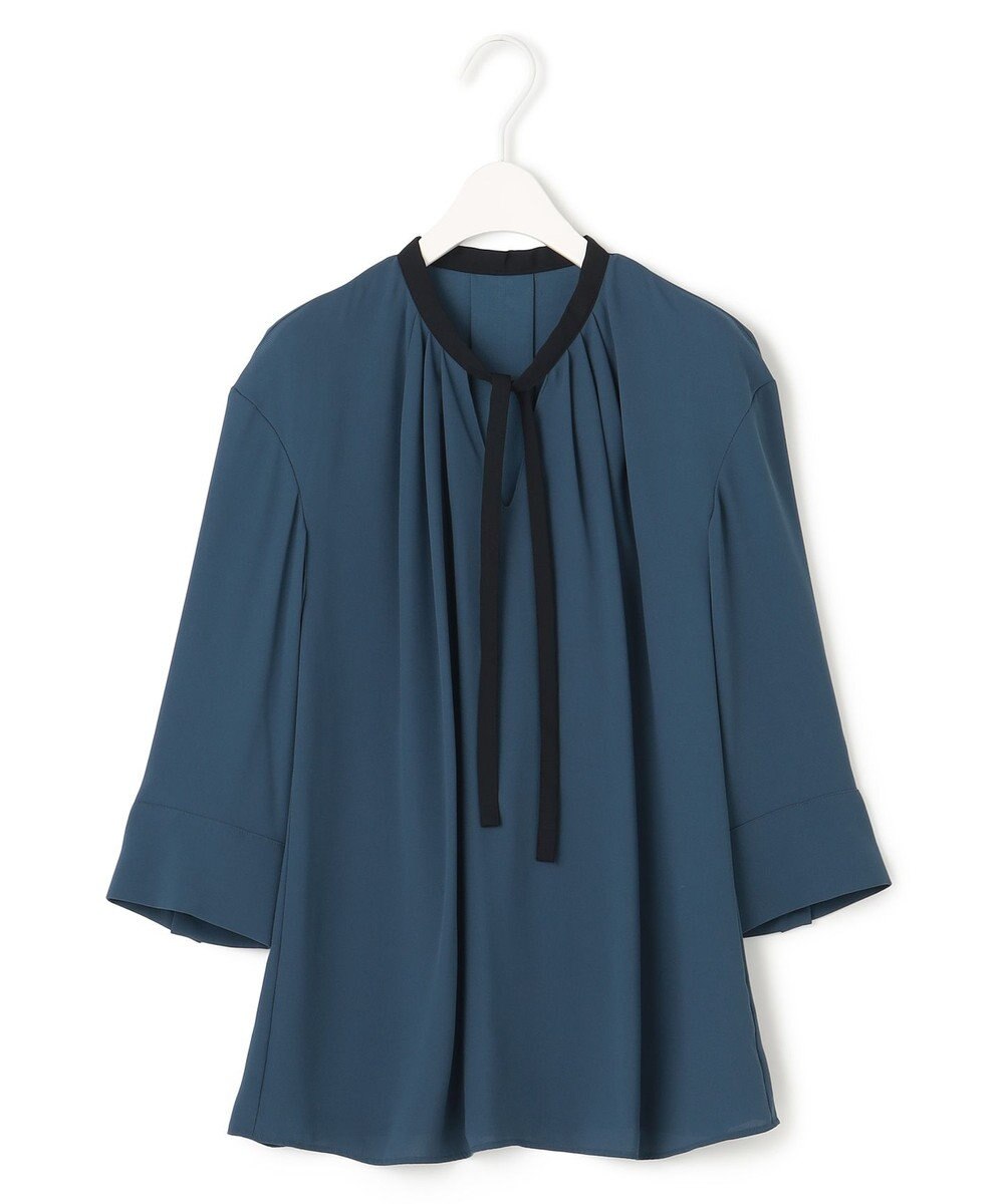 ICB 【接触冷感・洗える】BackSatinAmunzen ナロータイブラウス 