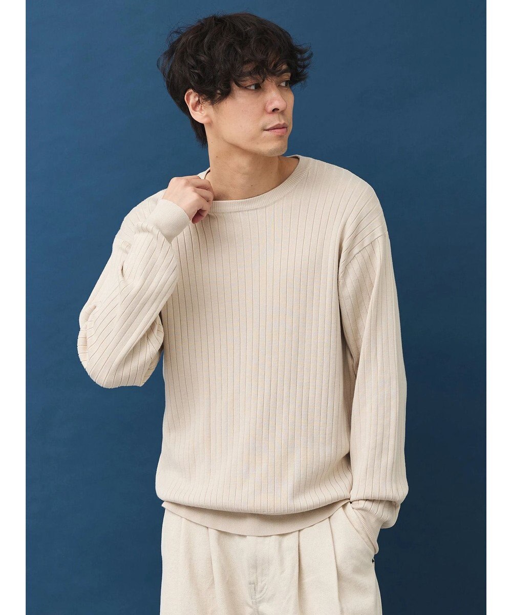 CRAFT STANDARD BOUTIQUE ワイドリブクルーネックニットプルオーバー 