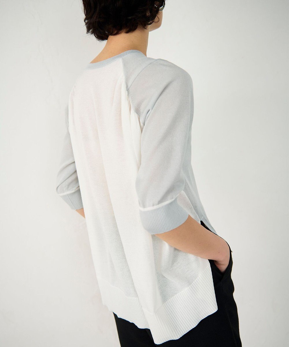 GRACE CONTINENTAL バイカラークルーニットトップ 