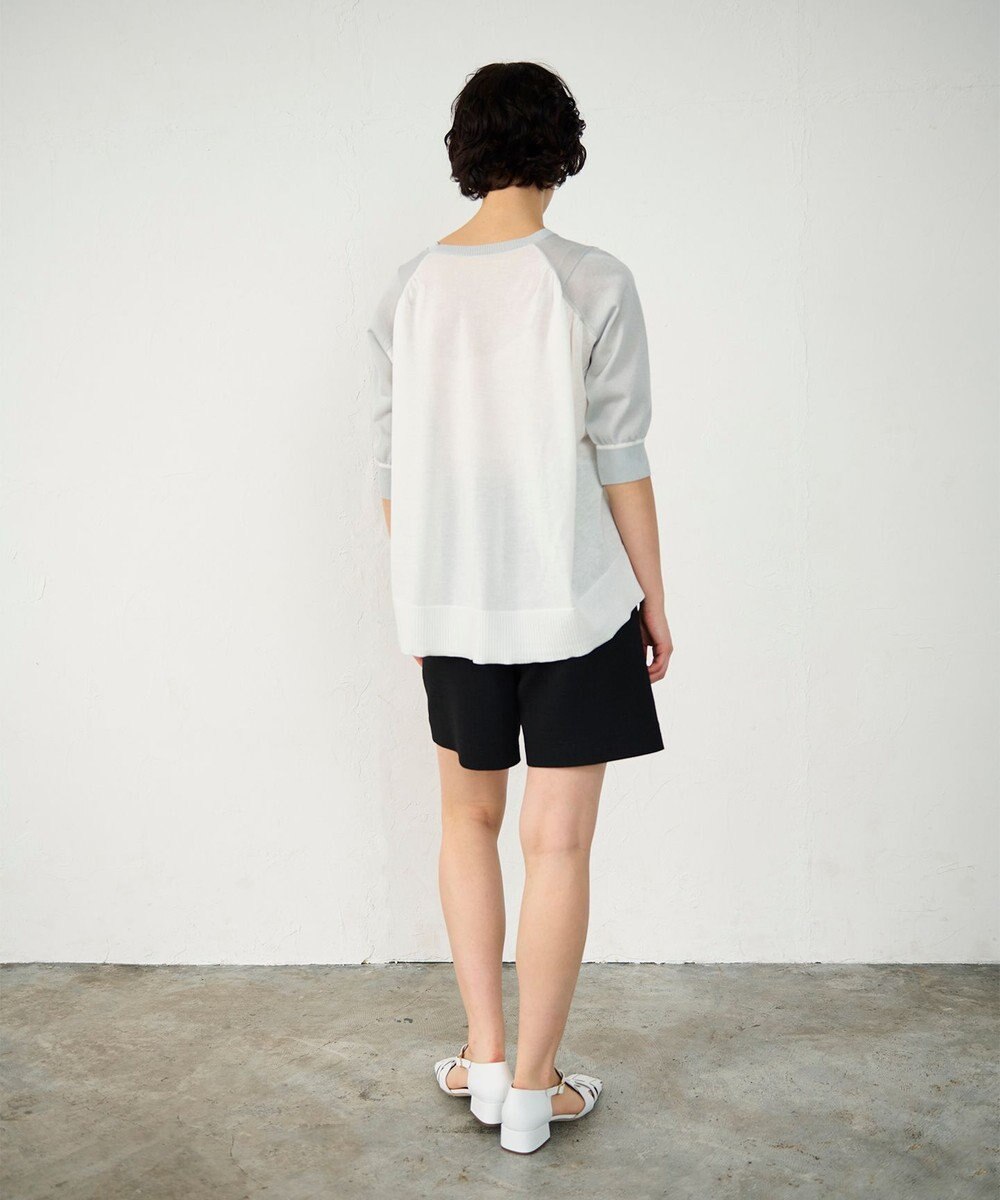 GRACE CONTINENTAL バイカラークルーニットトップ 