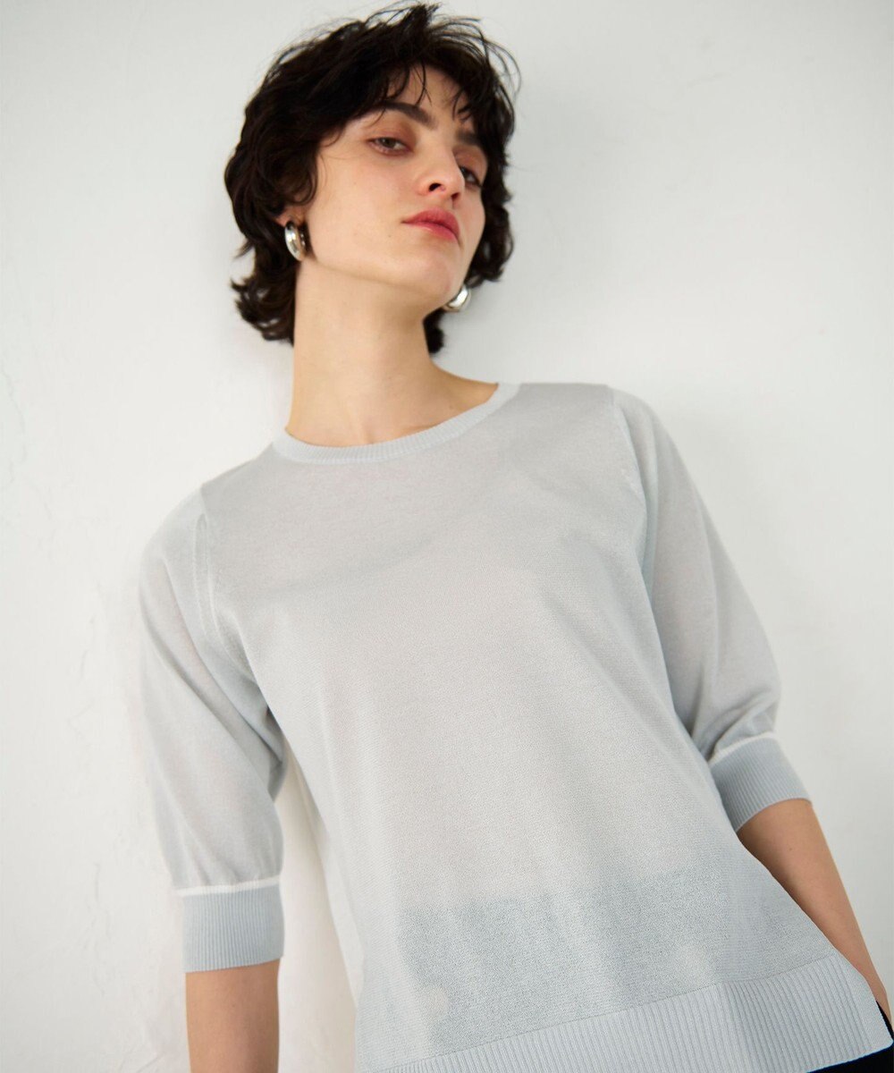 GRACE CONTINENTAL バイカラークルーニットトップ 