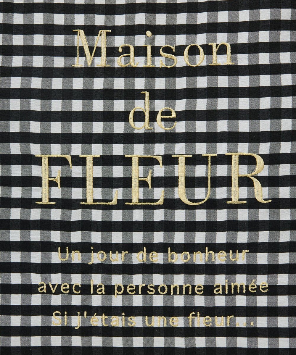 Maison de FLEUR ブランドロゴ刺繍ギンガムスクエアトート 