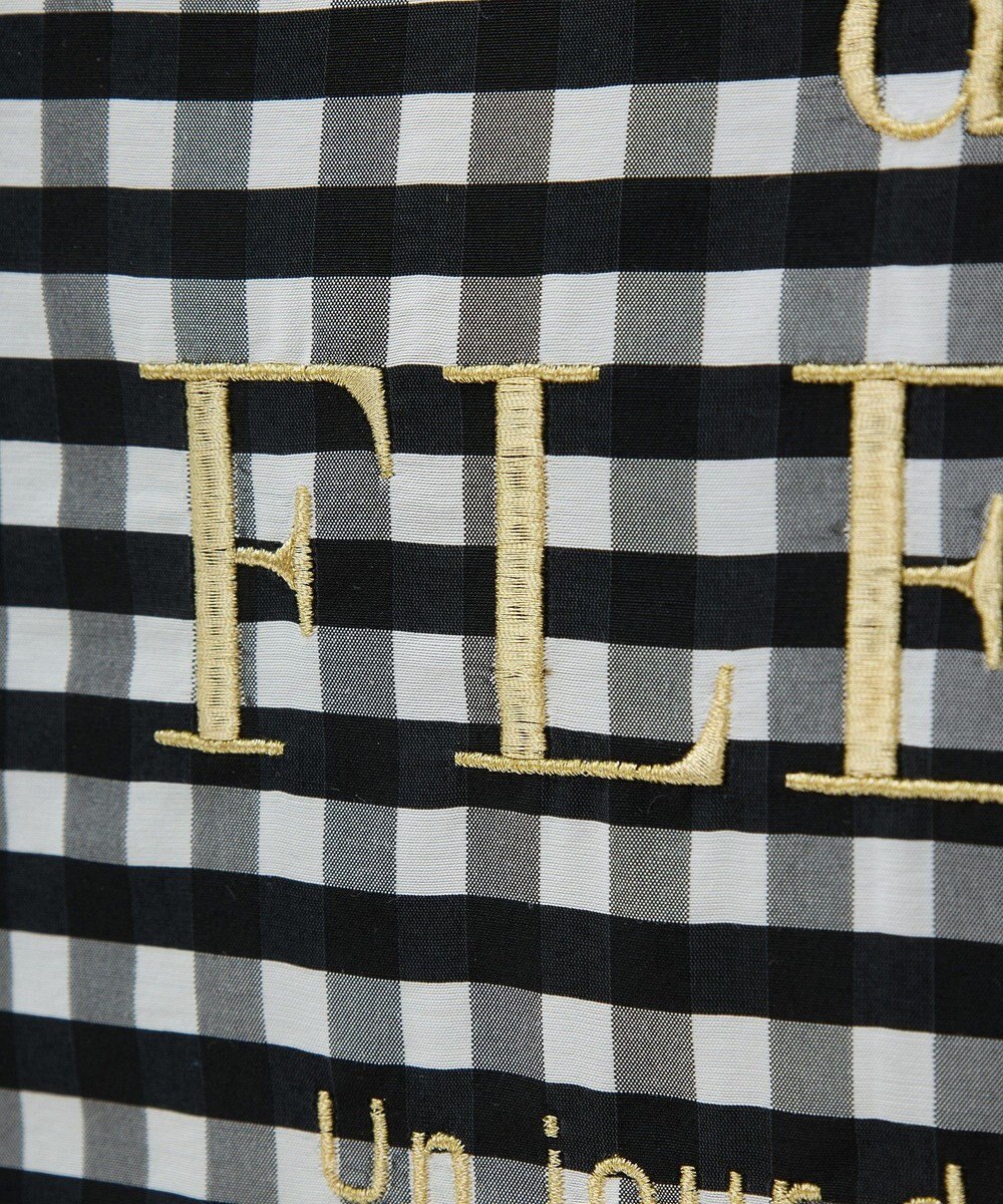 Maison de FLEUR ブランドロゴ刺繍ギンガムスクエアトート 
