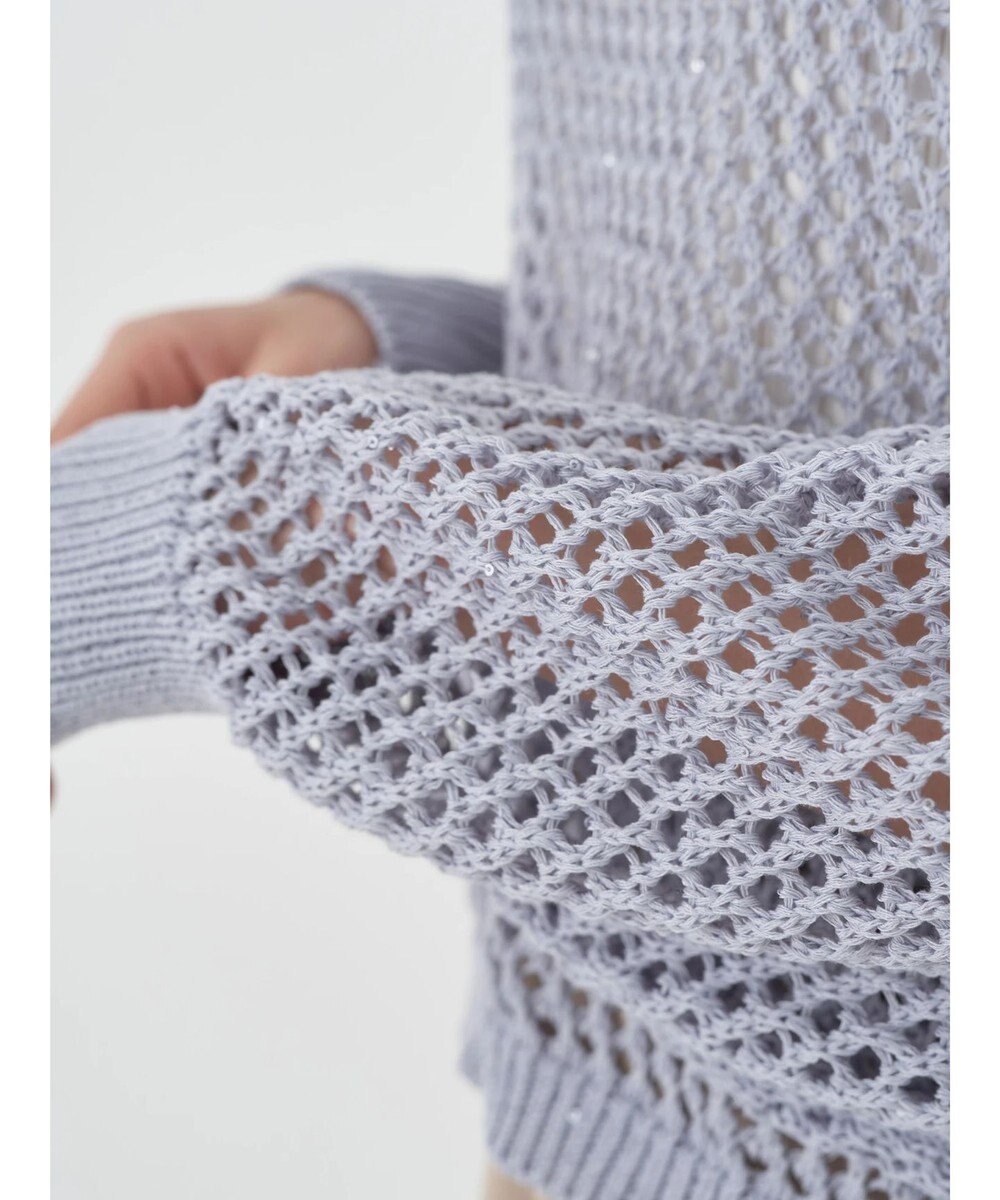 earth music&ecology スパンコールショートゆるニット 