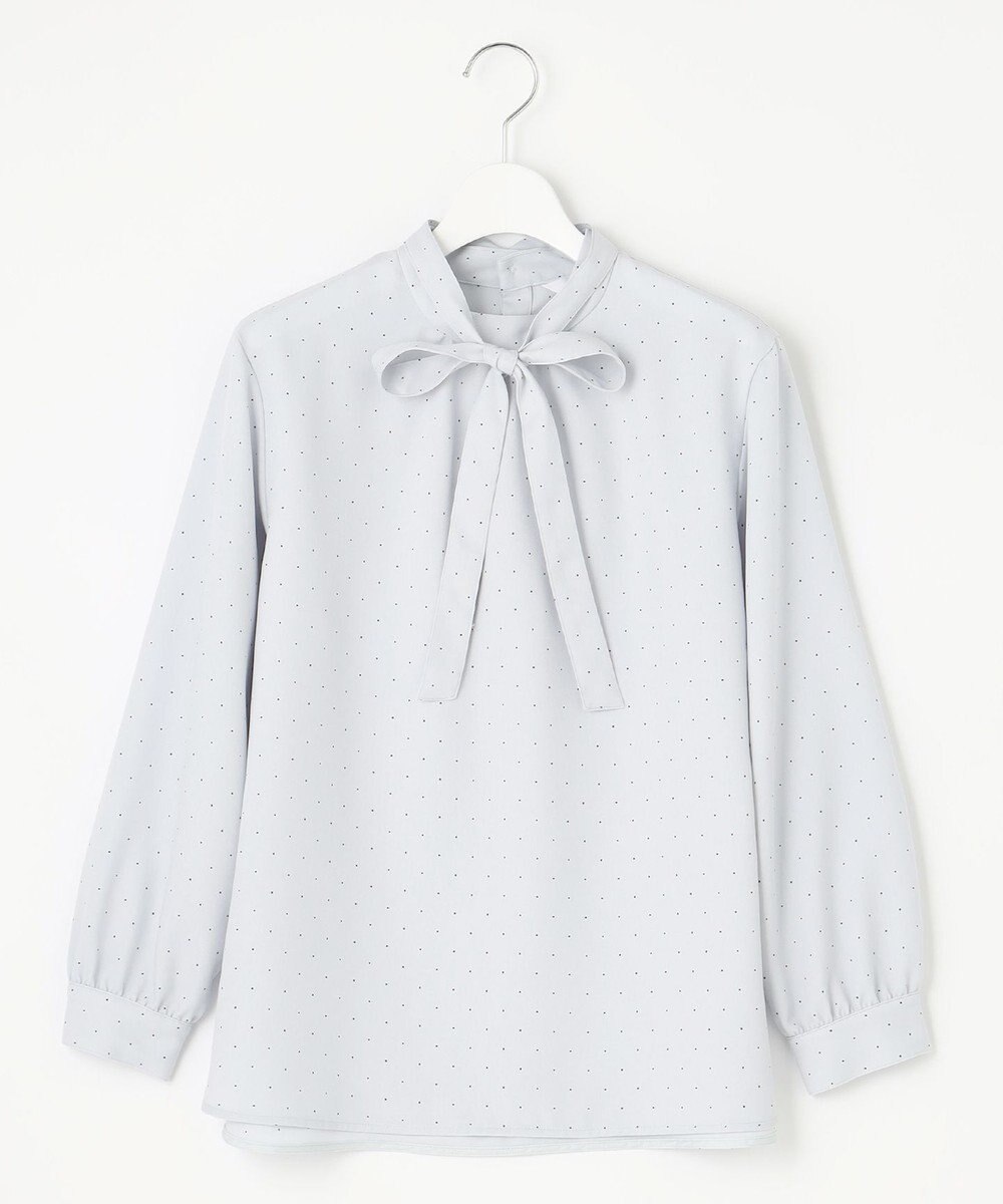 J.PRESS LADIES 【洗える・吸水速乾】 ライトアムンゼンドットPT リボン ブラウス 