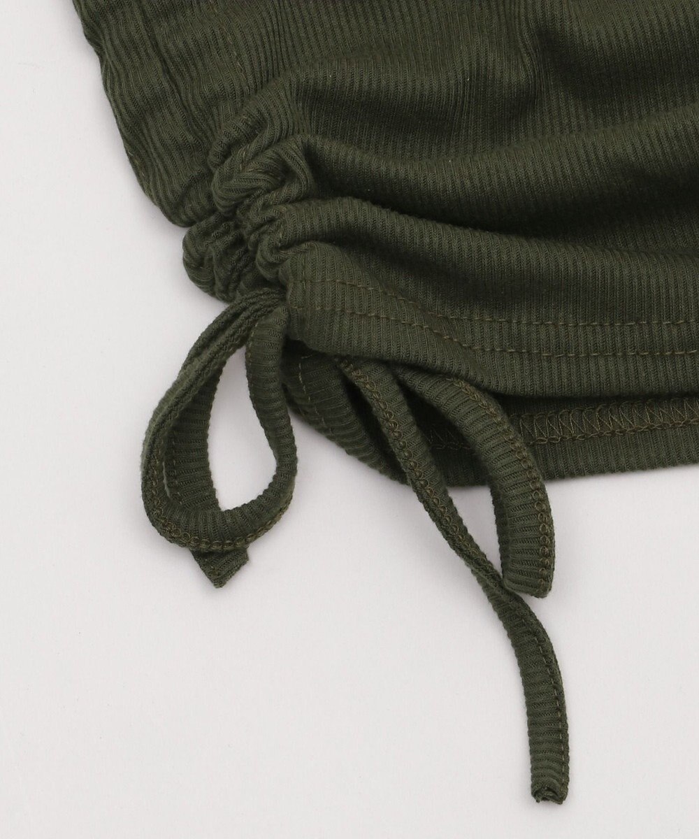 WEGO サイドギャザーヘンリーネックロゴT 