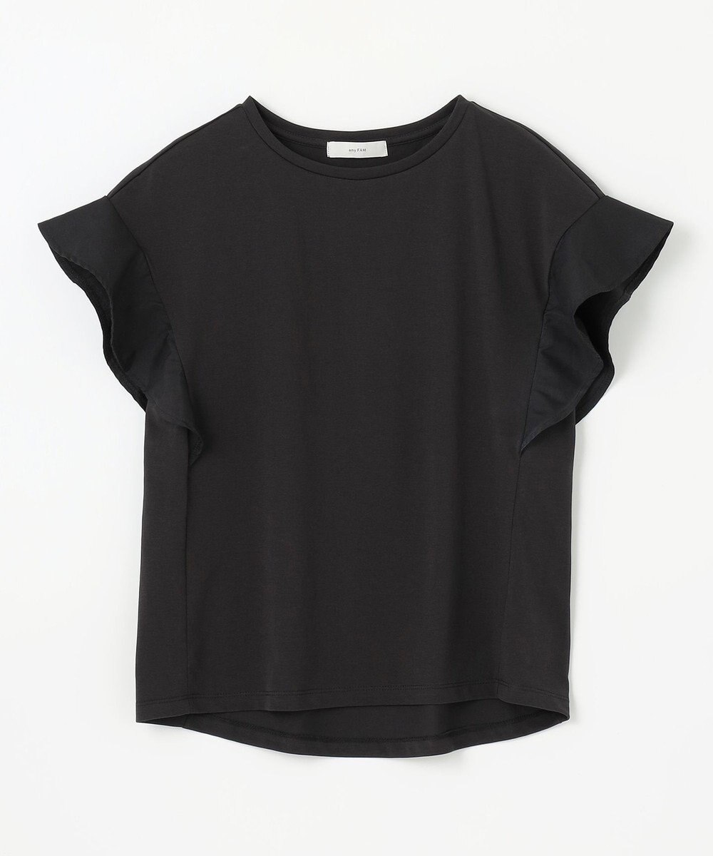 ANY 異素材コンビフリルスリーブプルオーバー 