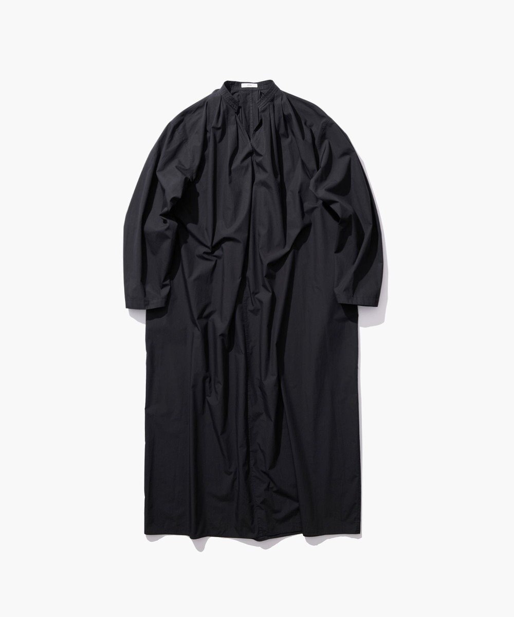 ATON NATURAL DYED COTTON LAWN | タックロングスリーブドレス 