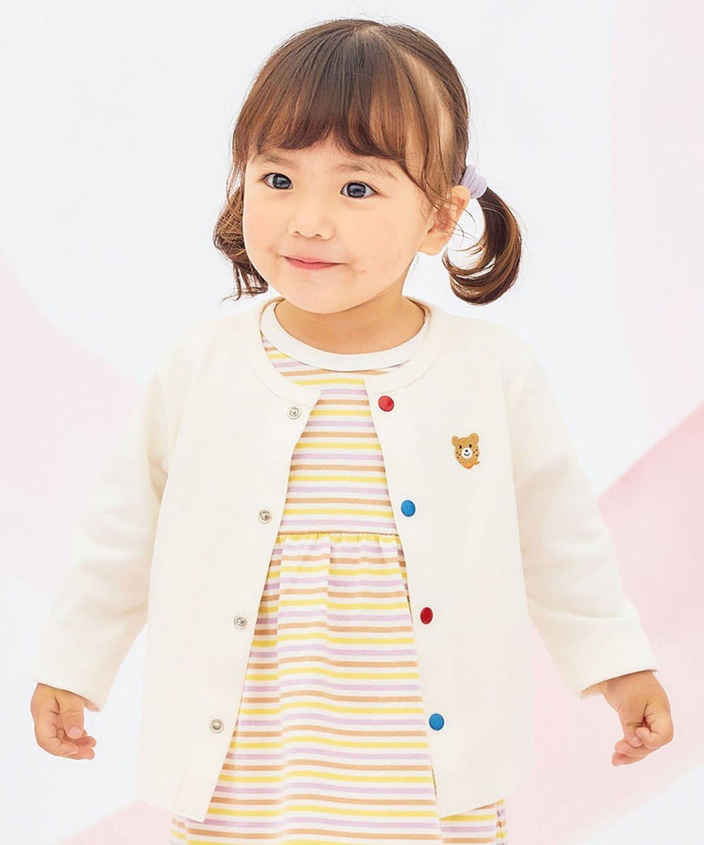 MIKI HOUSE HOT BISCUITS 【80-120cm】【Everyday Series】天竺素材 ワンポイントカーディガン 