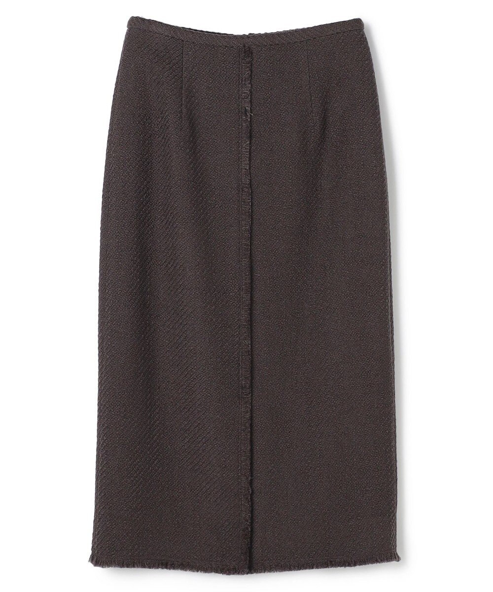 BEIGE， MULLIN / ウールツイードフロントベントスカート 