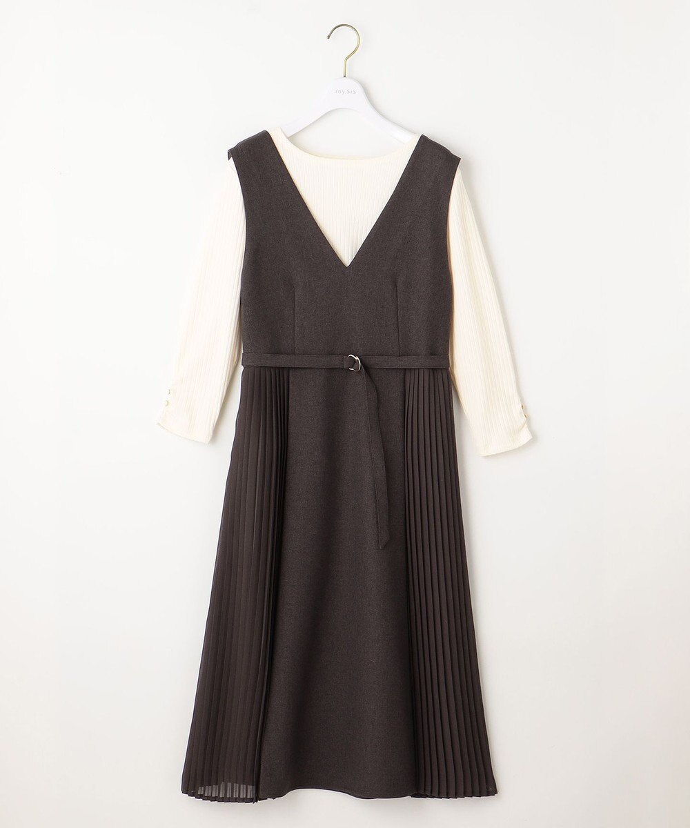 ANY SIS 【美人百花10月号掲載】カットソー×プリーツコンビ ジャンドレ 