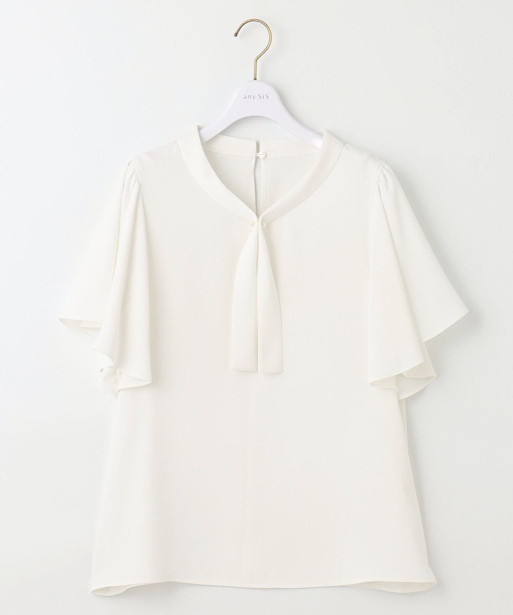 ANY SIS S 【洗える】パール調ボウタイ ブラウス 