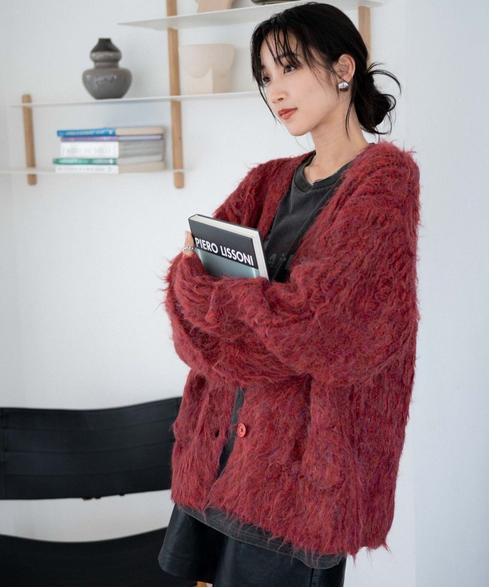 WEGO 【軽量】ブラッシュニットBIGカーディガン 