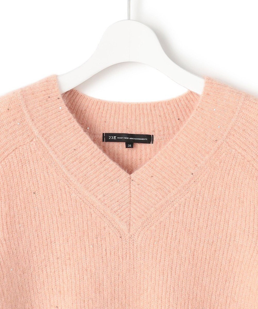 23区 モヘヤミックススパングル Vネック ニット 