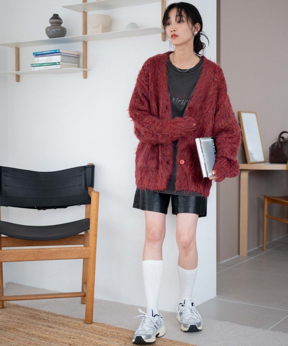 WEGO 【軽量】ブラッシュニットBIGカーディガン 