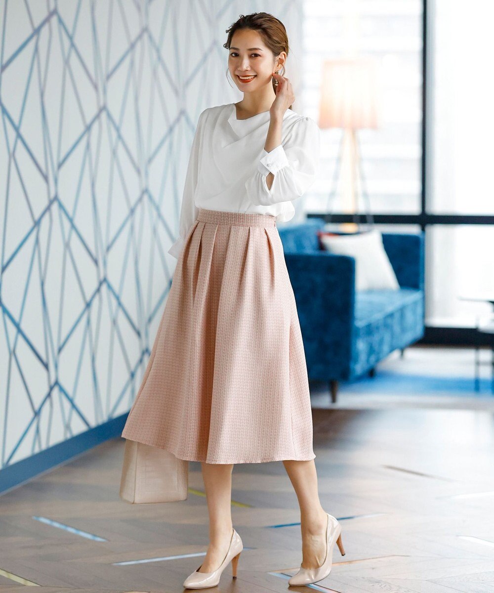 Tiaclasse フレアツイードスカート 