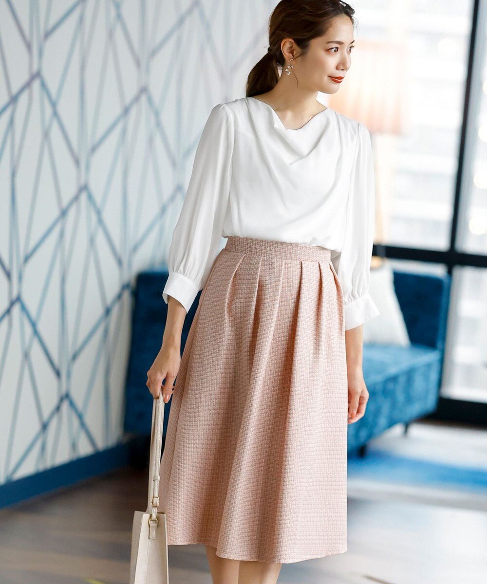 Tiaclasse フレアツイードスカート 