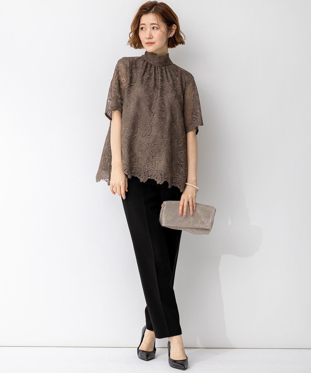 23区 【APPLAUDIR】Brocheリボンブーケレース ブラウス 