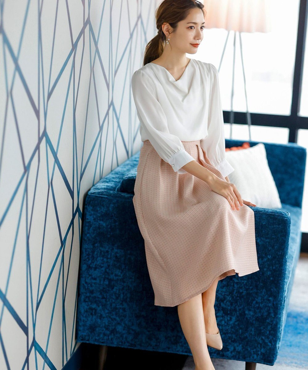 Tiaclasse フレアツイードスカート 