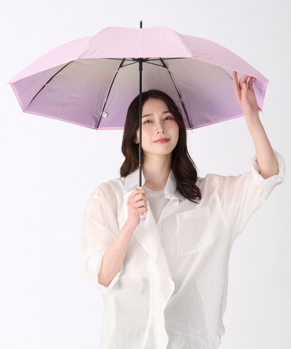 MOONBAT ハニカム断熱パラソル グラデーション長傘 晴雨兼用 日傘 一級遮光 UV 耐風 