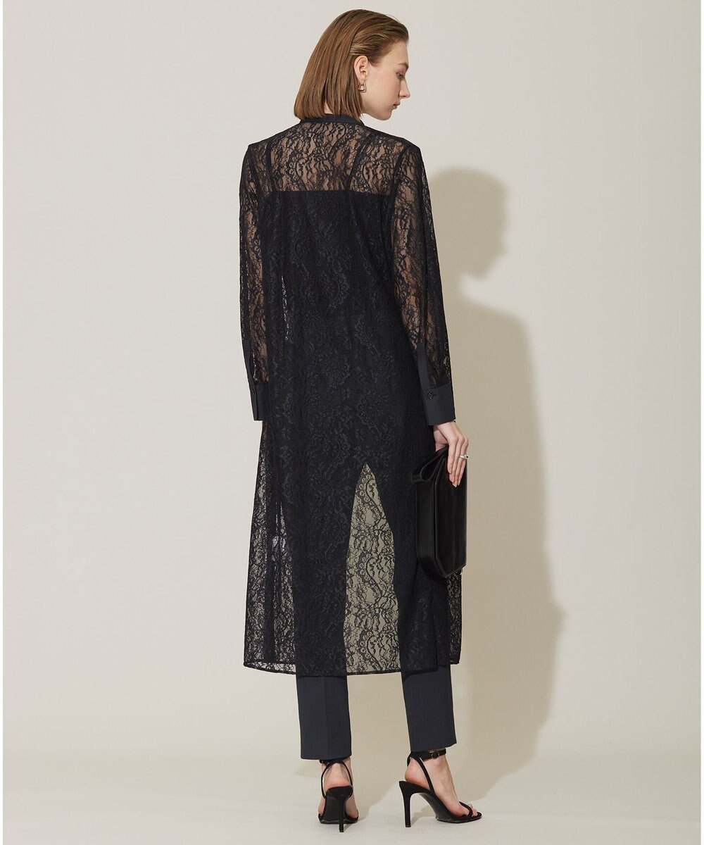 ICB 【洗える】ナイロンラッセルレース シャツワンピース 