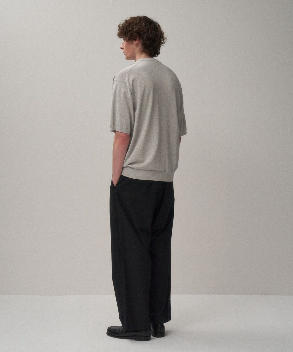 ATON COTTON WASHI KNIT | ハーフスリーブクルーネックセーター - UNISEX 