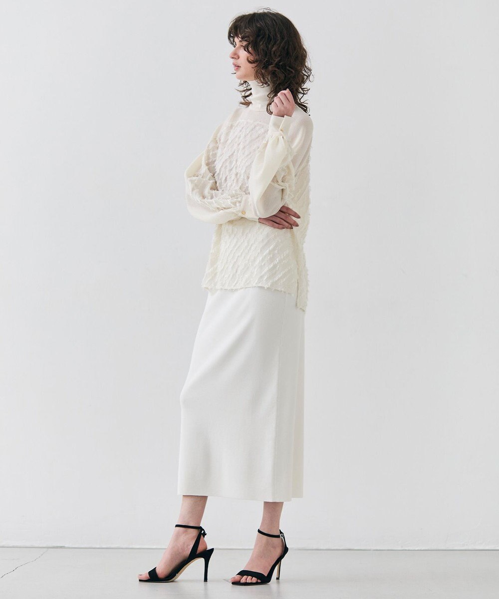 BEIGE， 【洗える】BANKSIA / ニットコンビカットジャカードブラウス 