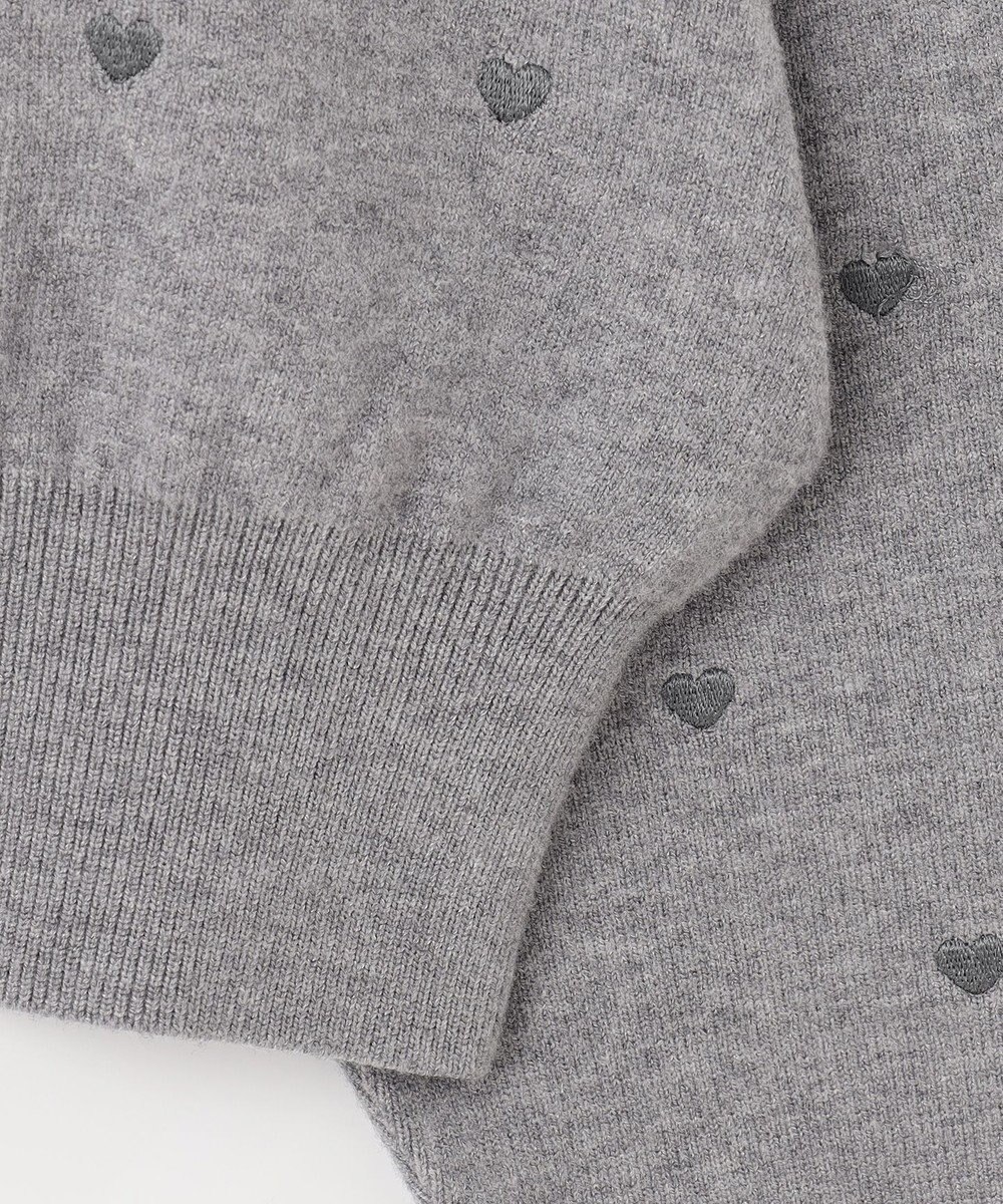Feroux 【洗える】2WAY ハート刺繍 パールボタンカーディガン 