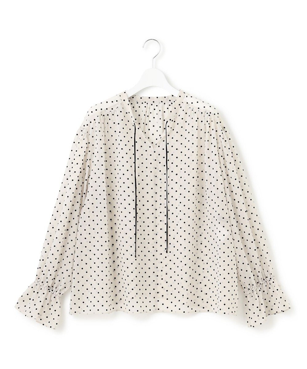 23区 S 【洗える】クレープドットフロッキー ブラウス 