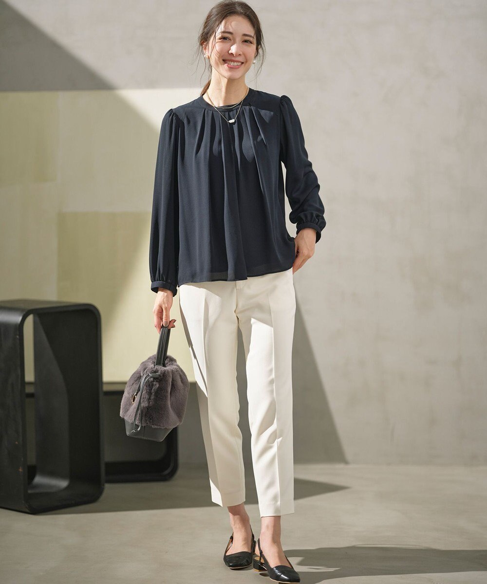 組曲 L 【WEB限定】ベーシックダブルクロス テーパードパンツ 