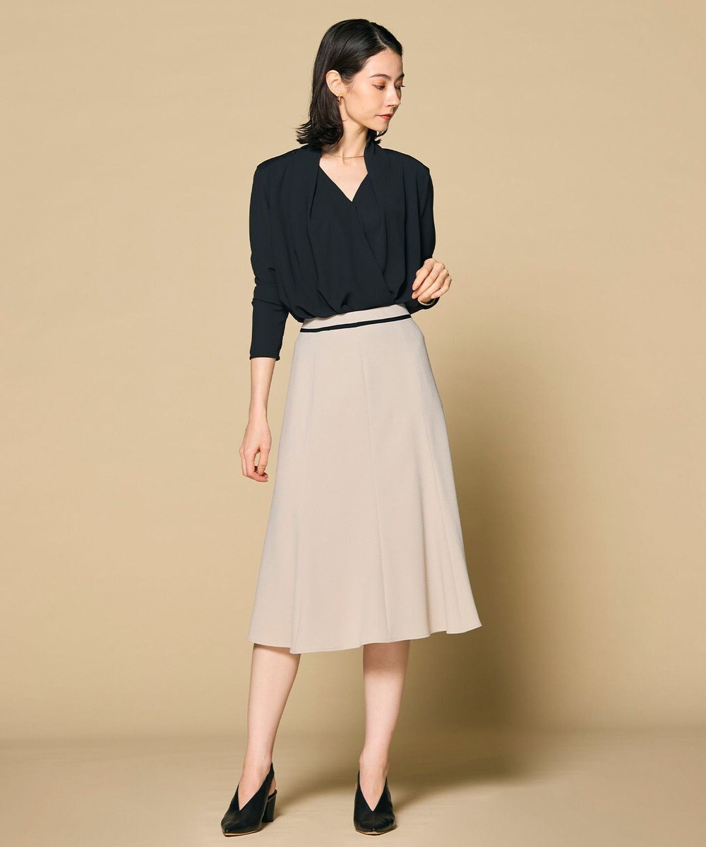 BEIGE， OLIVE / カシュクールロングスリーブブラウス 