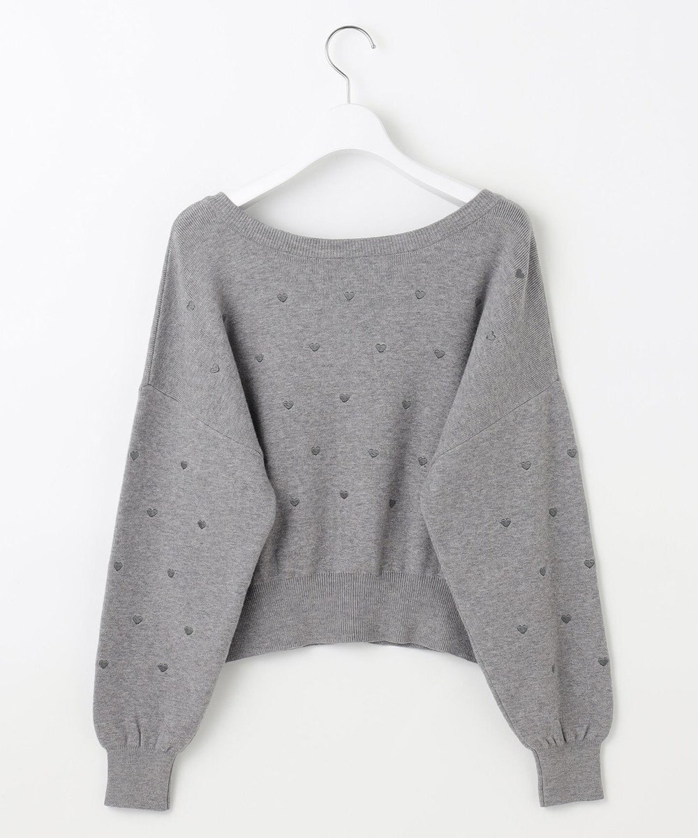 Feroux 【洗える】2WAY ハート刺繍 パールボタンカーディガン 