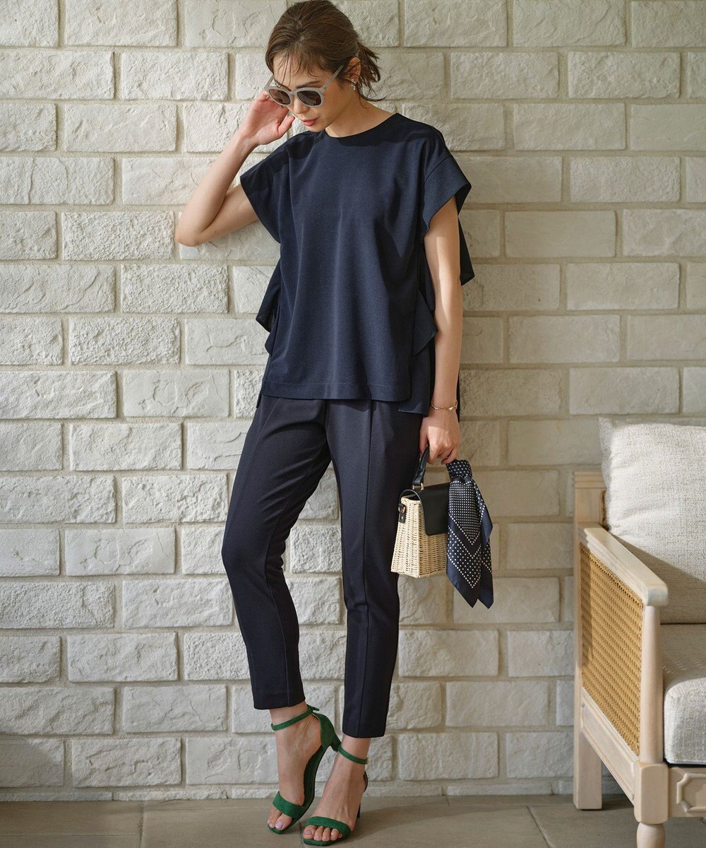 組曲 S 【接触冷感・UVケア】ライトアムンゼンジャージー フリルブラウス 