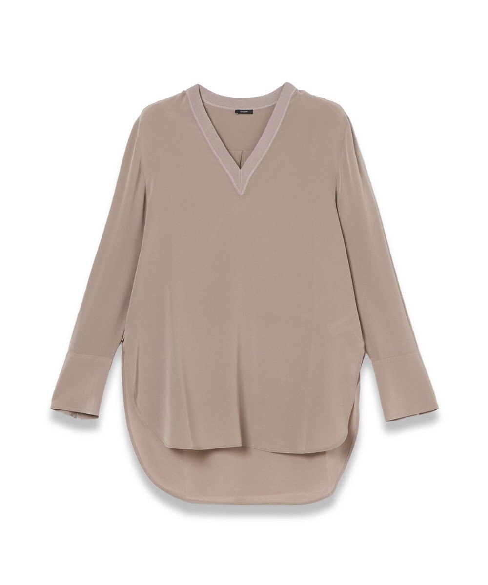 JOSEPH 【洗える】クレープ ド ソワ　Vネックブラウス 