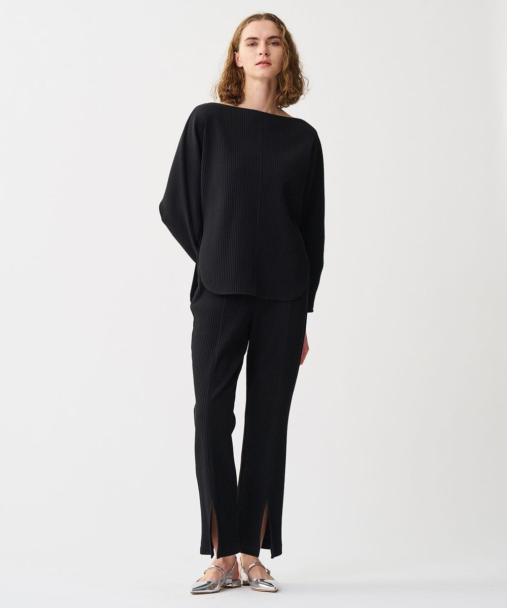 uncrave プリーツリブ ドルマンスリーブトップス 