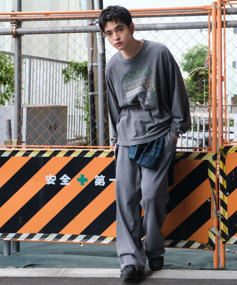 WEGO アシッドウォッシュワイドスウェットパンツ 