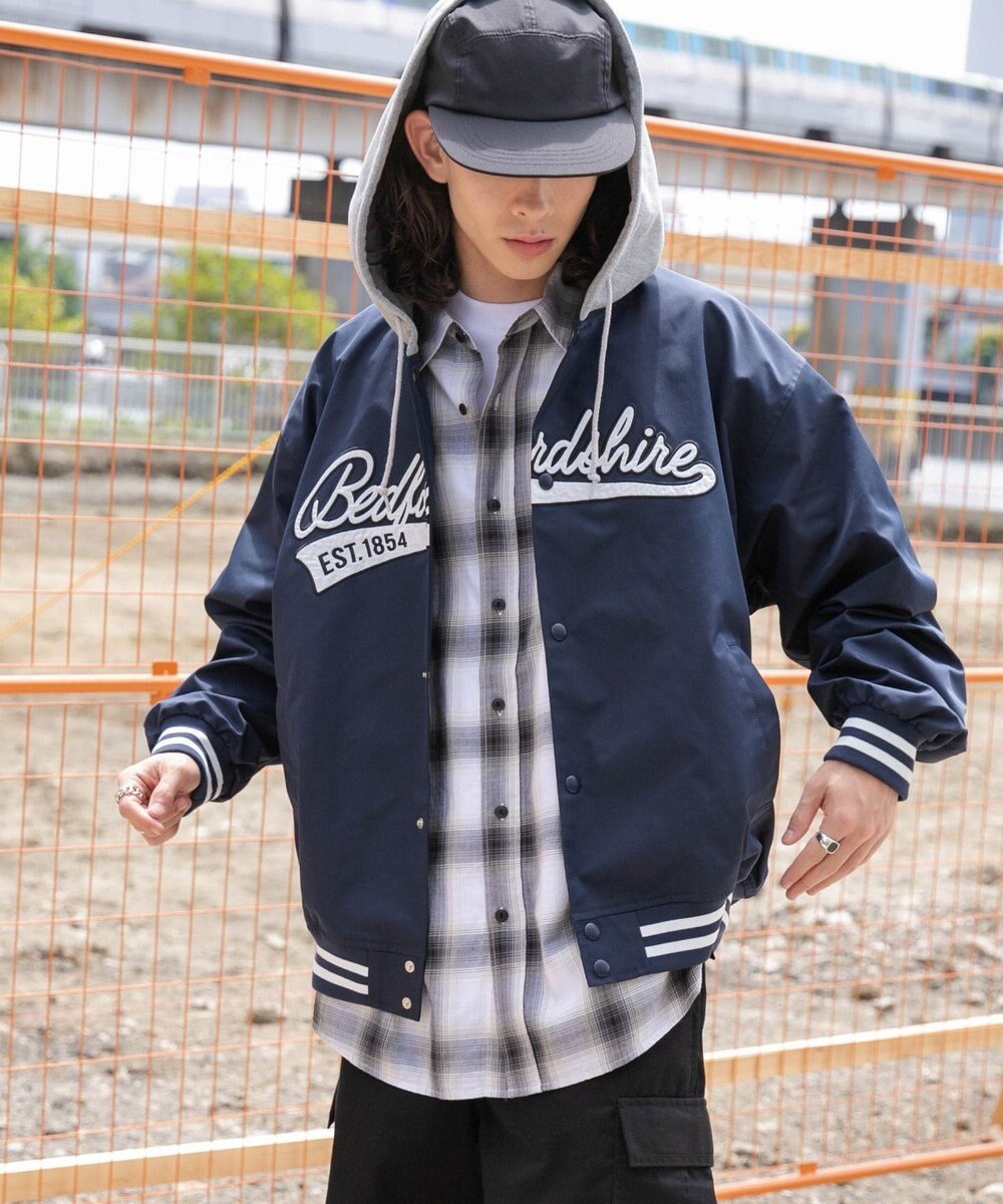 WEGO 【ユニセックス着用ITEM】フードワッペンスタジャン 