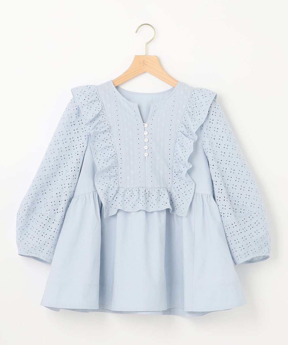 組曲 【WEB限定色あり】レースコンビシャーティング ブラウス 