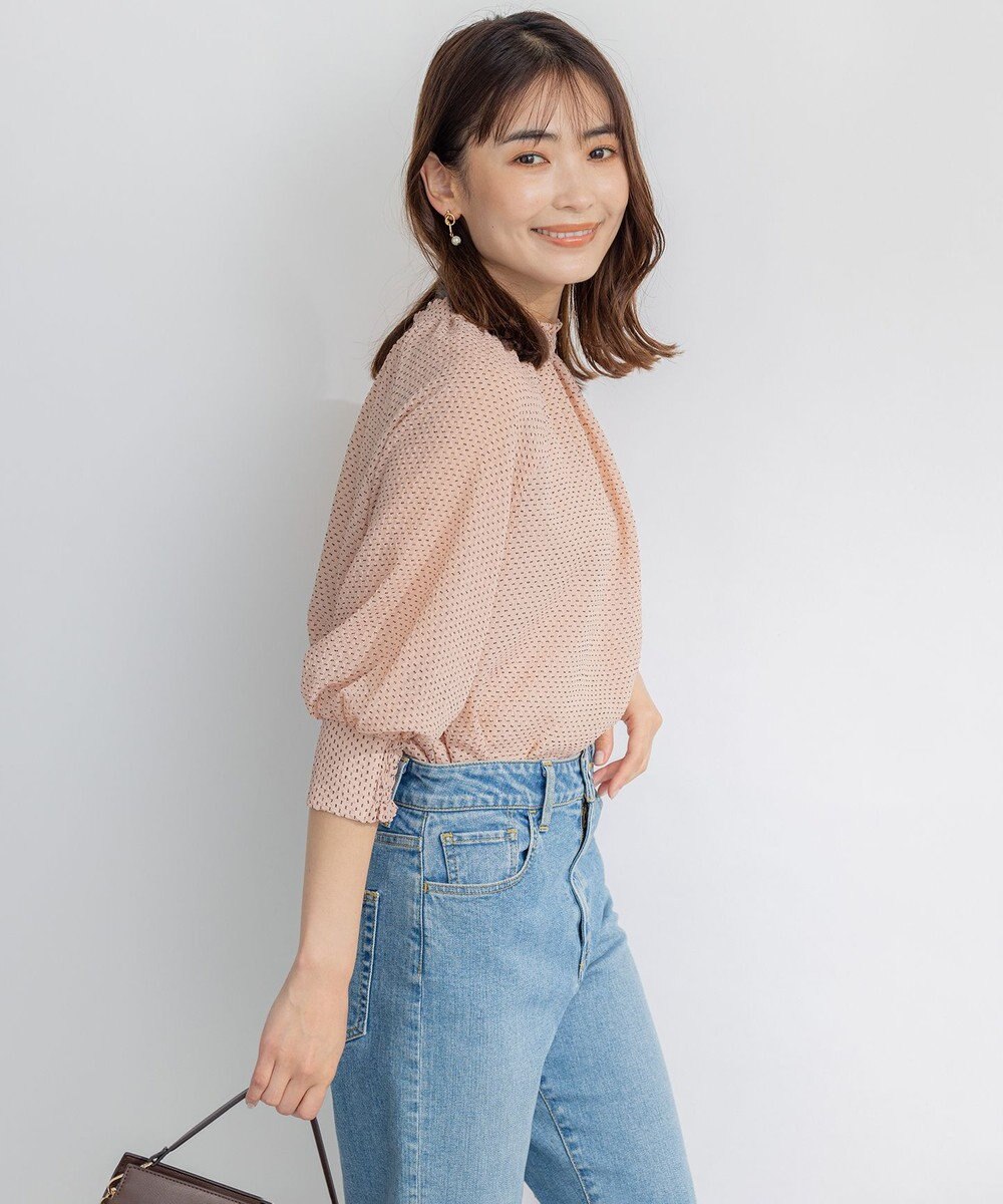 組曲 【洗える・前後着用可】サッカードビー 2WAYシアーブラウス 