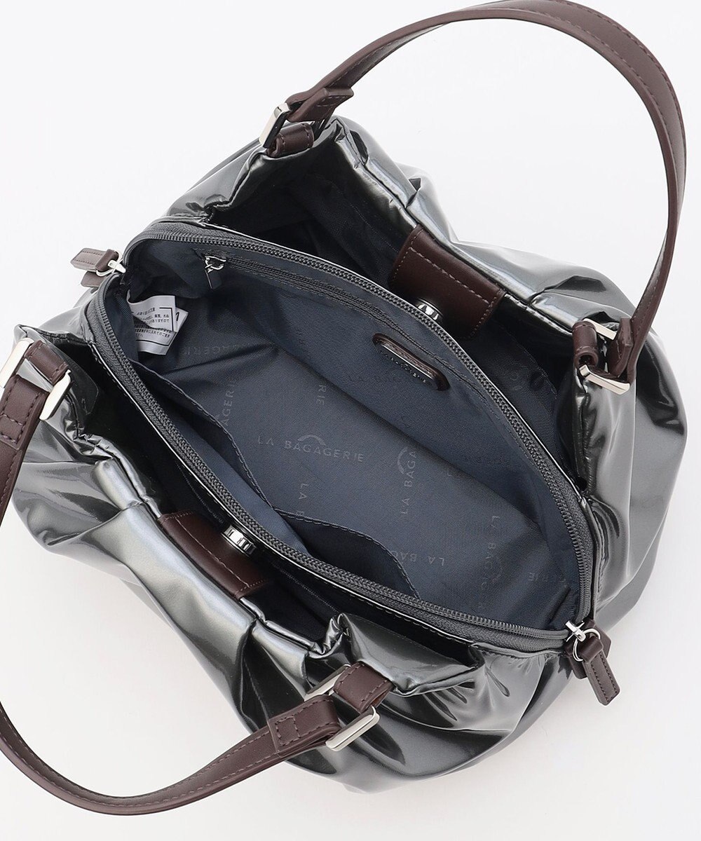 LA BAGAGERIE ソフトエナメル2WAYハンドバッグ Sサイズ 