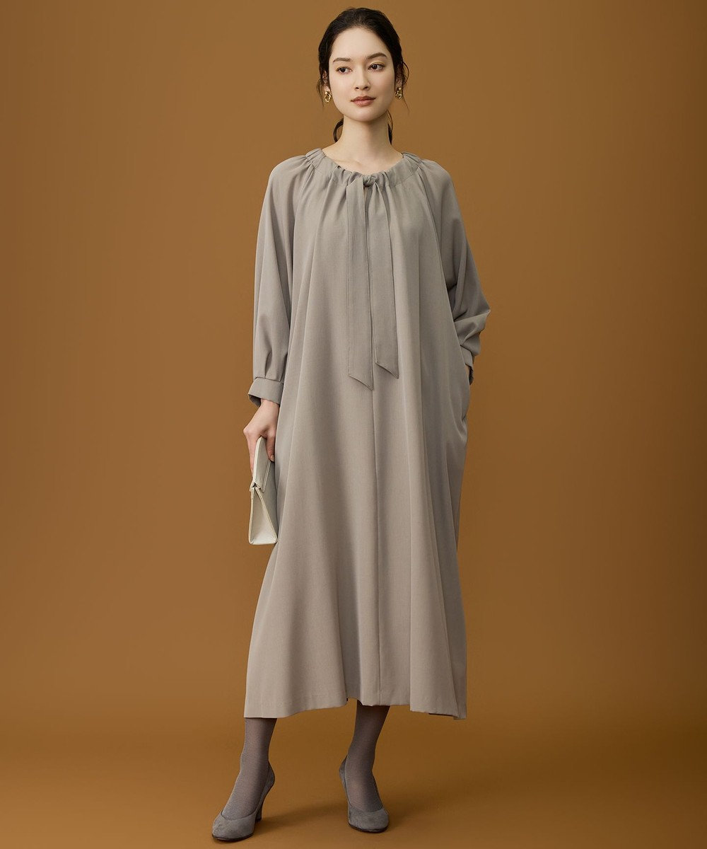 自由区 L 【SHIHOさん着用】TWドレープツイル3WAYボウタイ ワンピース 