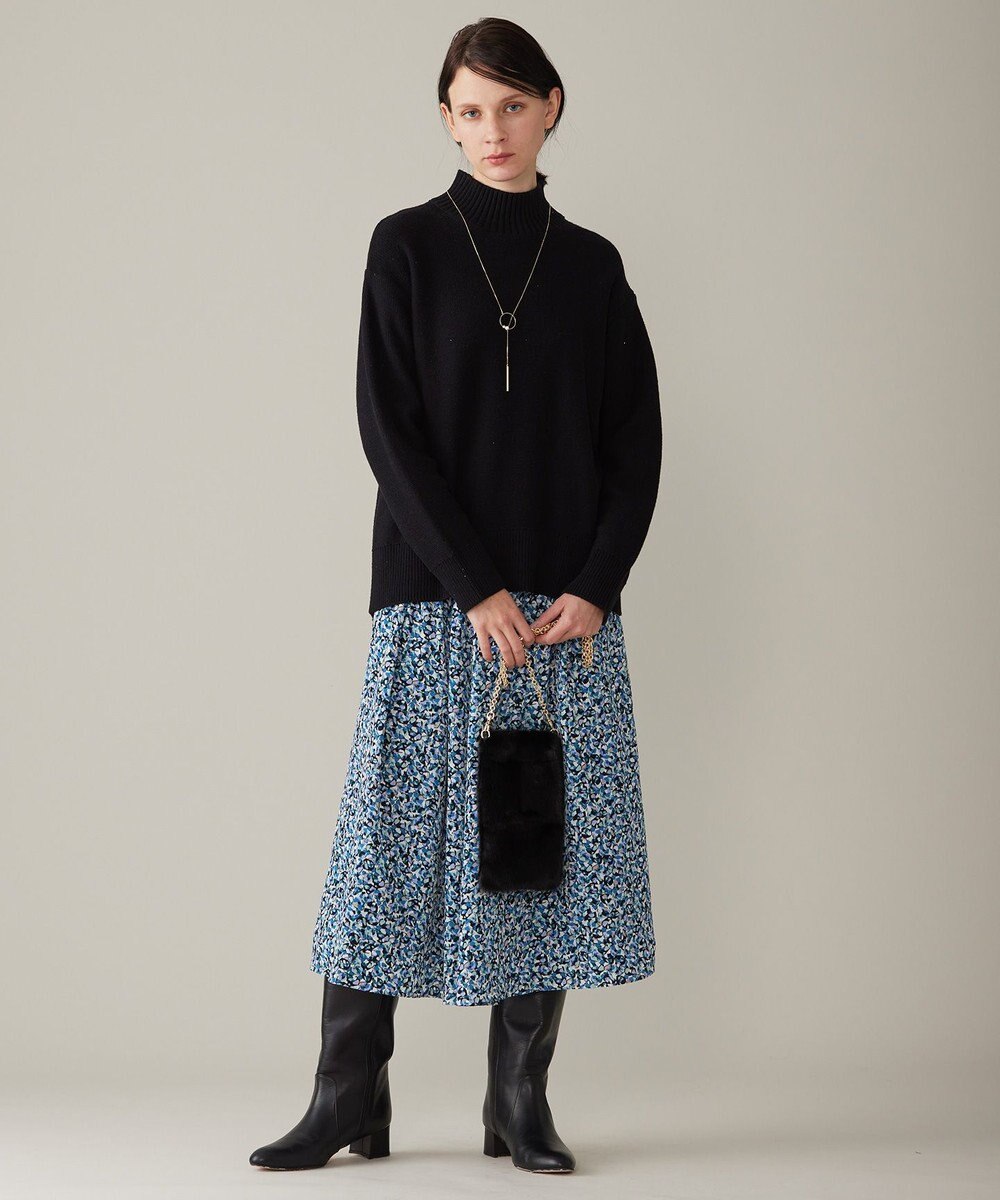 自由区 L 【洗える】フラワーペタルプリント スカート 