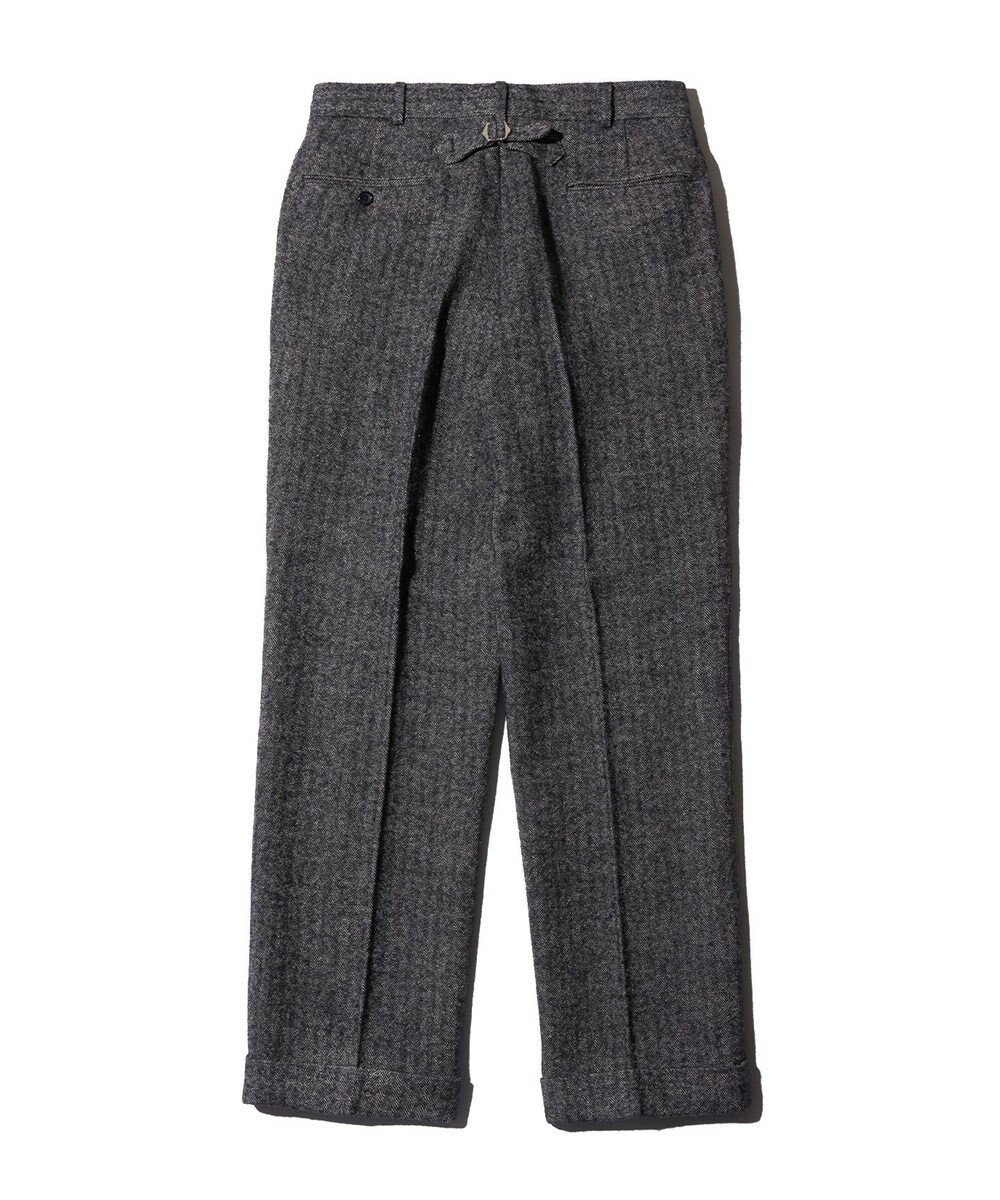 J.PRESS MEN 【J.PRESS ORIGINALS】WOOL/LINEN TWEED PIPED STEM SLACKS 