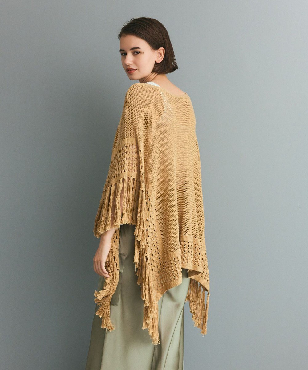 GRACE CONTINENTAL ニットフリンジケープ 