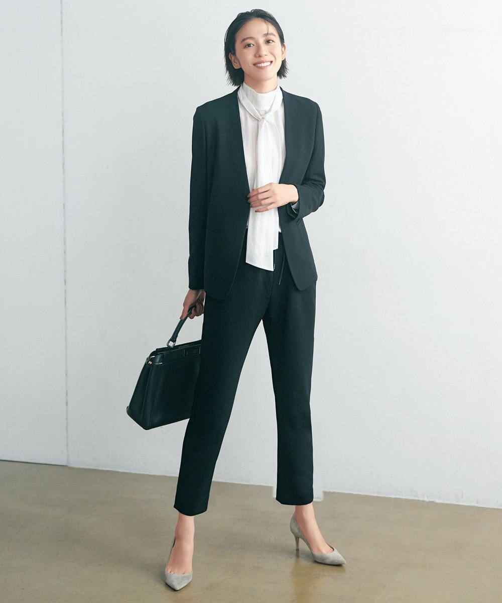 UNFILO イージーケア ボウタイ ブラウス 