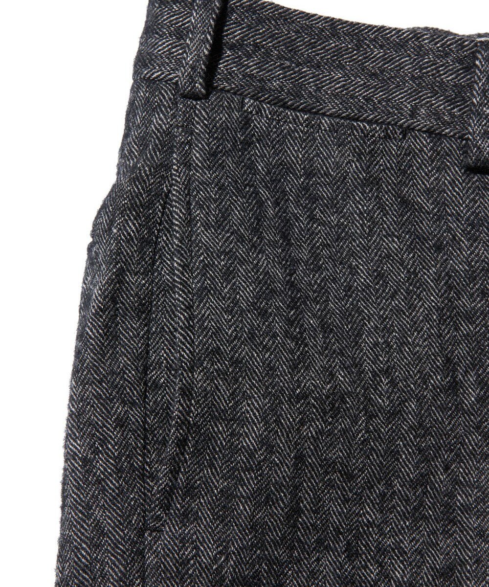 J.PRESS MEN 【J.PRESS ORIGINALS】WOOL/LINEN TWEED PIPED STEM SLACKS 