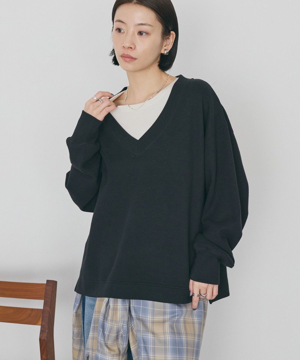 AMERICAN HOLIC Ｖネックスムース起毛プルオーバー 