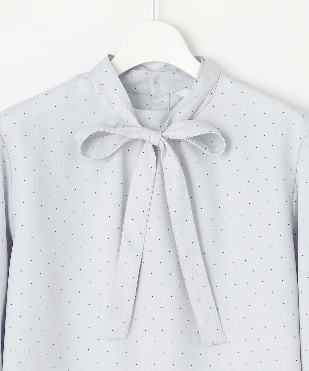 J.PRESS LADIES 【洗える・吸水速乾】 ライトアムンゼンドットPT リボン ブラウス 