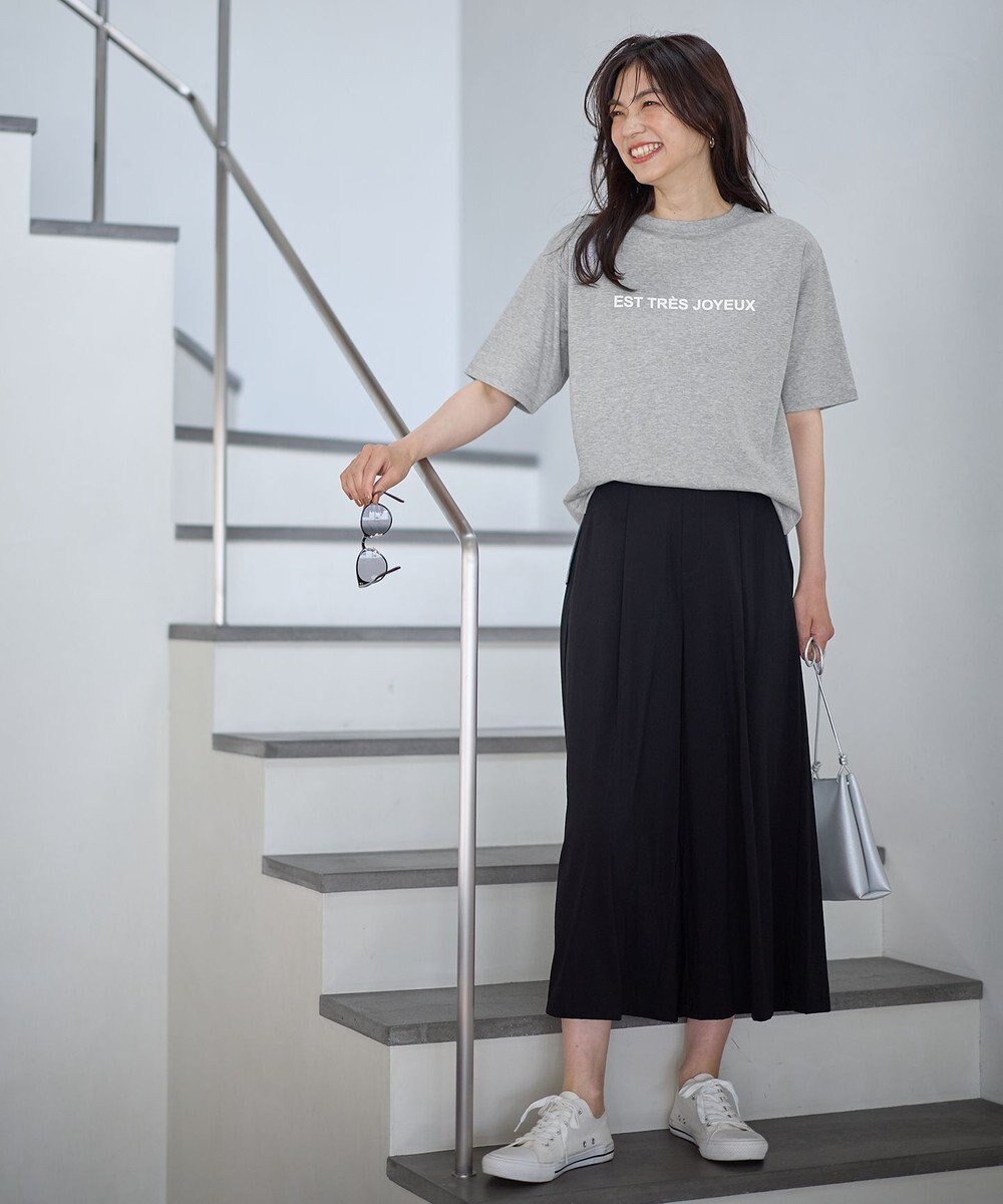 ANY 【汗ジミ防止加工】シルケットスムース半袖ロゴTシャツ 